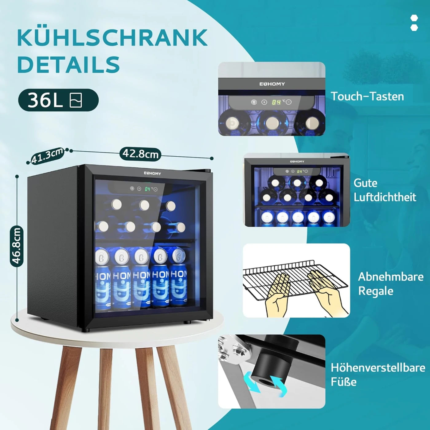 Euhomy Fizz 55 Beverage Refrigerator