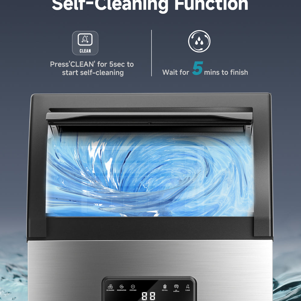 
                      
                        Euhomy Freestanding Ice Maker, 105 lbs/24H, Water Filter, Stainless Steel Build, Ideal for Restaurants & Bars
                      
                    